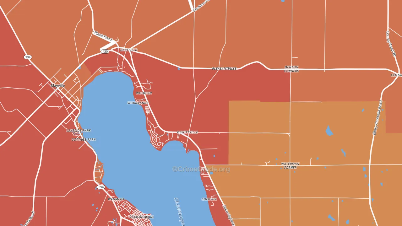 Dewittville, NY Map of Burglary Rates