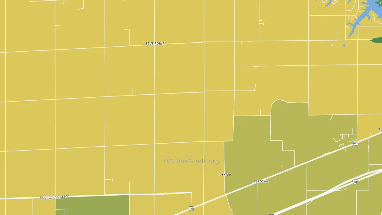 Dexter, IL Map of Burglary Rates
