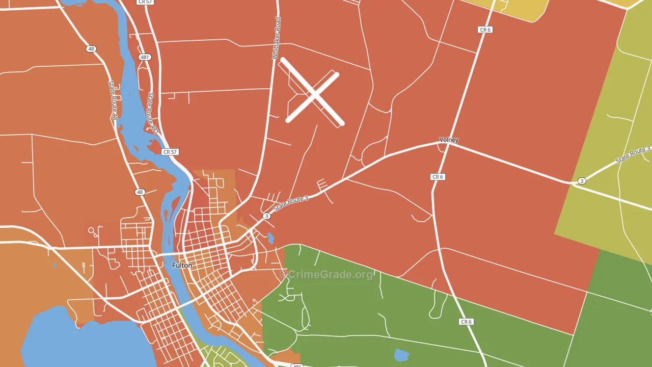 Dexterville, NY Map of Burglary Rates