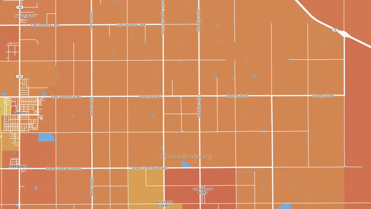 Di Giorgio, CA Map of Burglary Rates