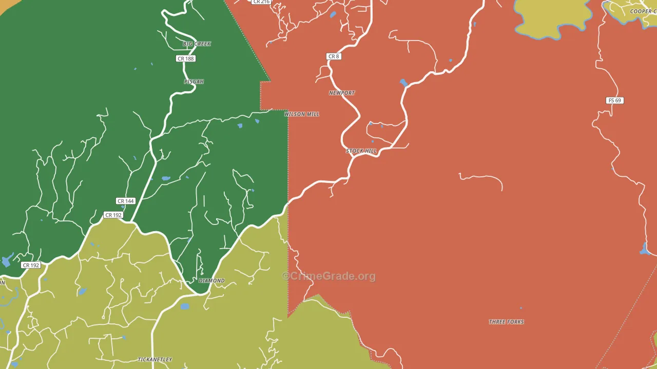 Dial, GA Map of Burglary Rates