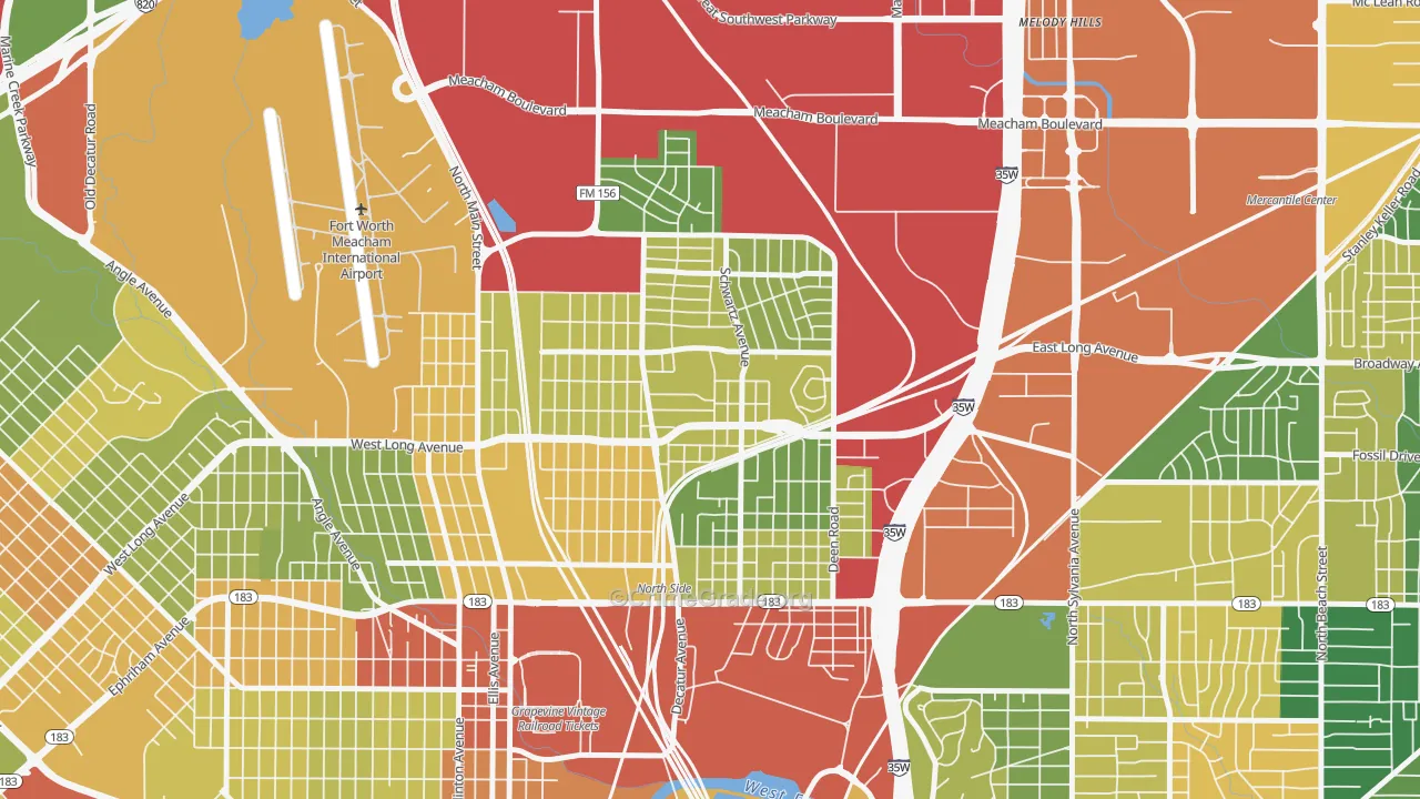 Diamond Hill-Jarvis, Fort Worth, TX Map of Burglary Rates