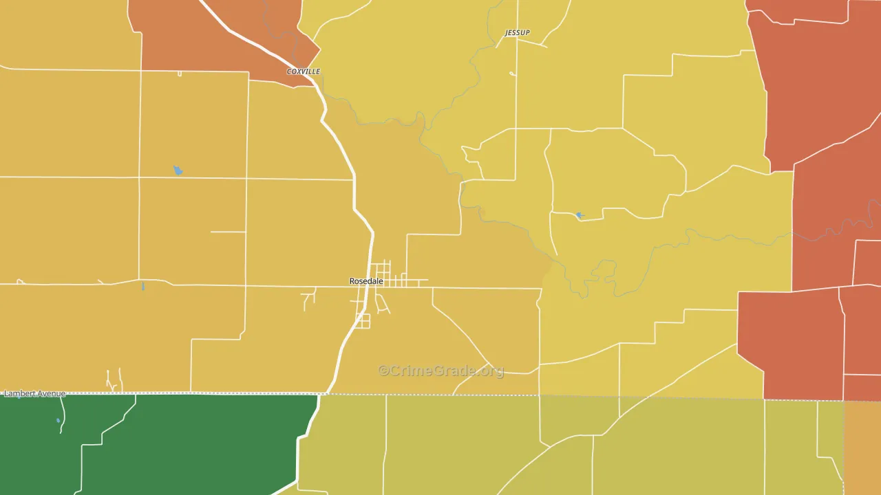 Diamond, IN Map of Burglary Rates