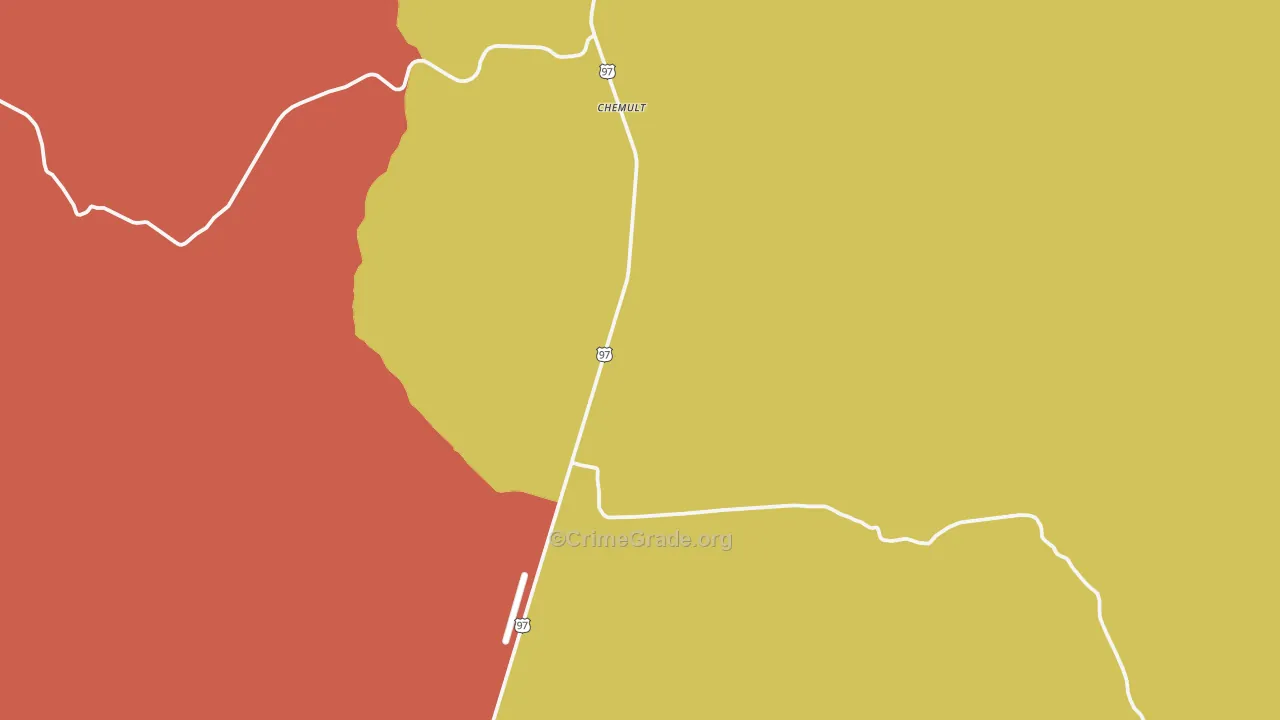Diamond Lake, OR Map of Burglary Rates