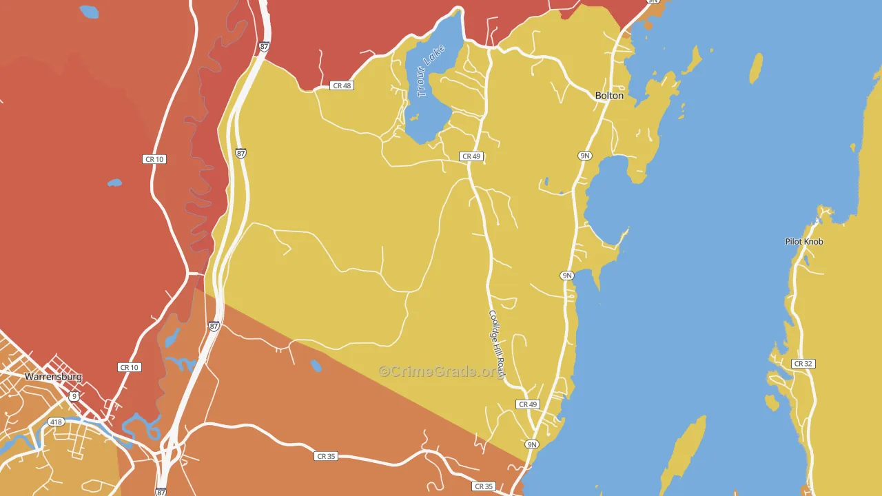 Diamond Point, NY Map of Burglary Rates
