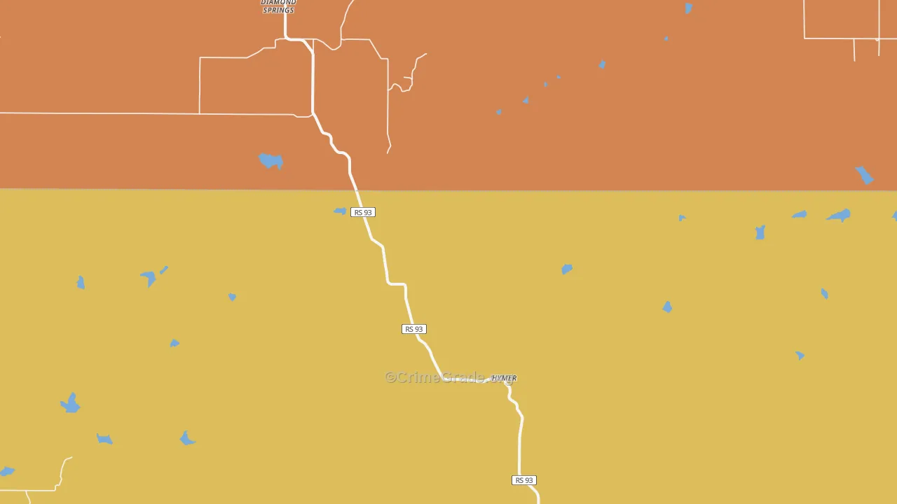 Diamond Springs, KS Map of Burglary Rates