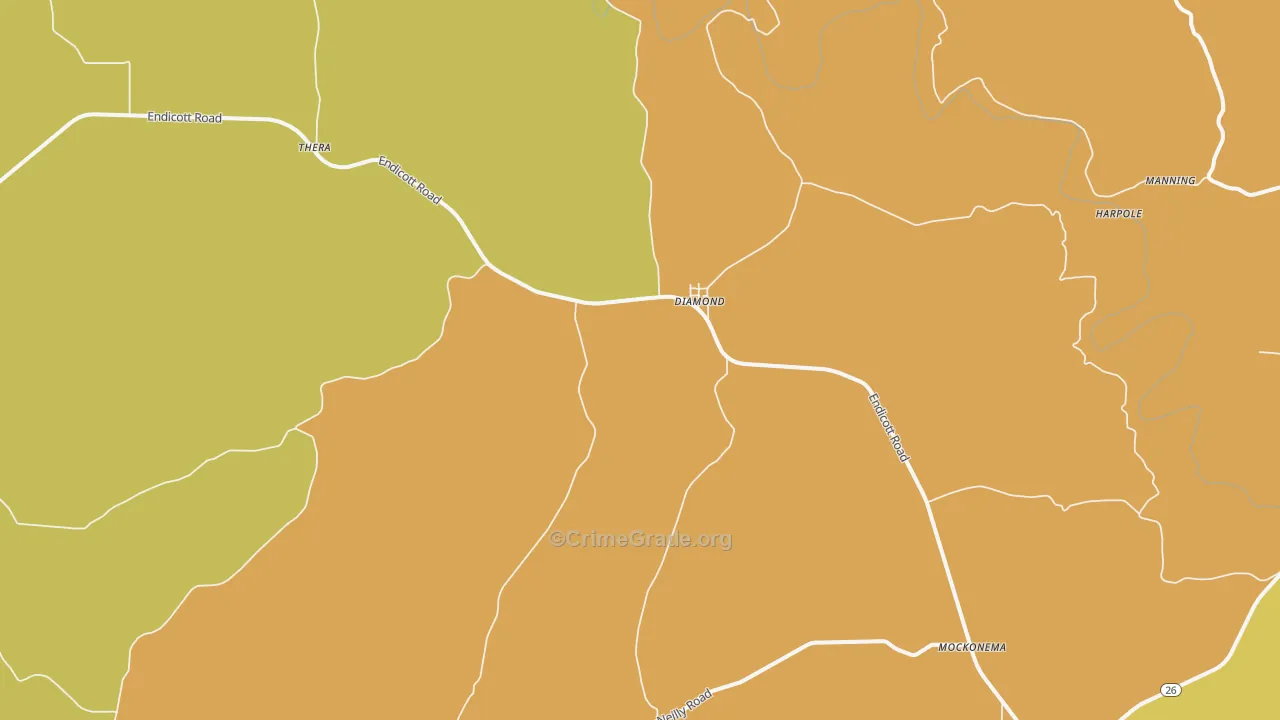 Diamond, WA Map of Burglary Rates