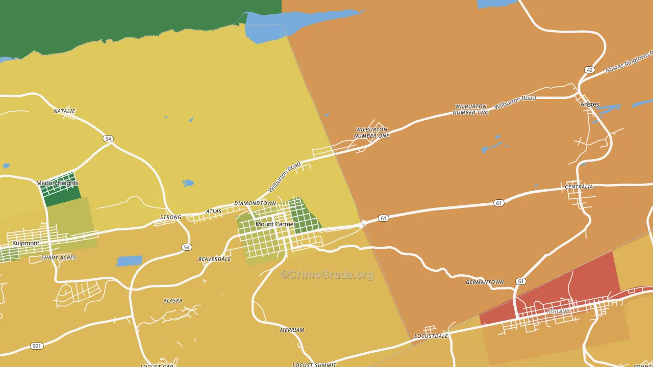Diamondtown, PA Map of Burglary Rates