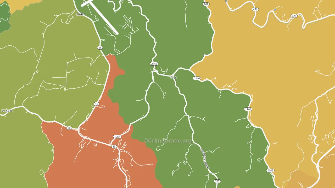 Dice, KY Map of Burglary Rates