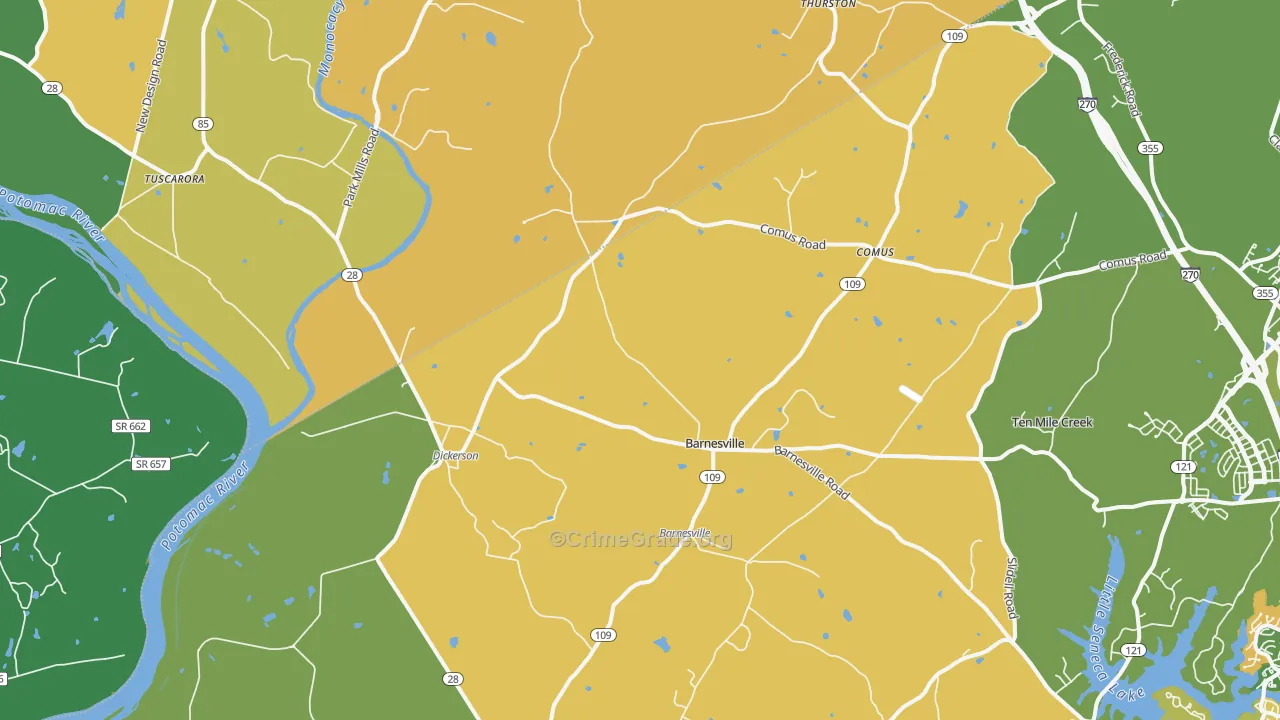 Dickerson, MD Map of Burglary Rates