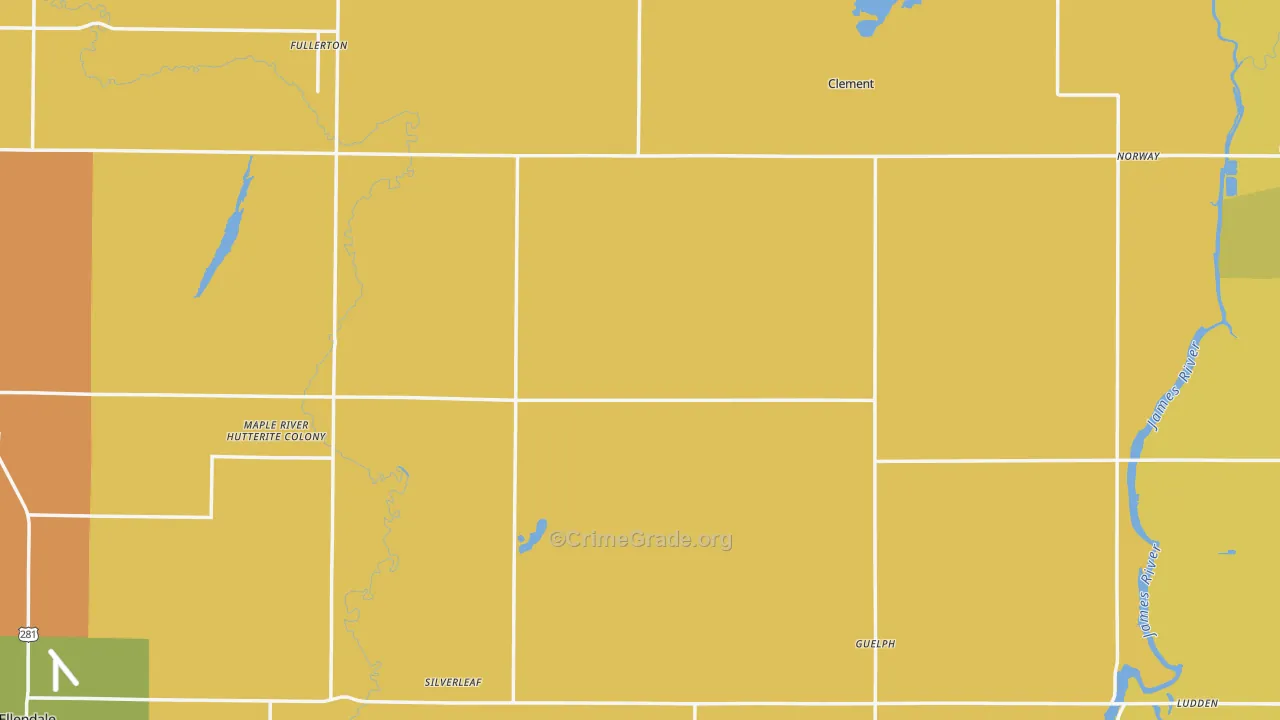 Dickey County, ND Map of Burglary Rates