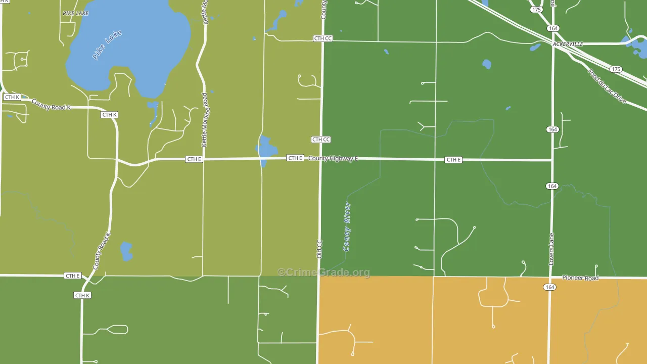 Diefenbach Corners, WI Map of Burglary Rates