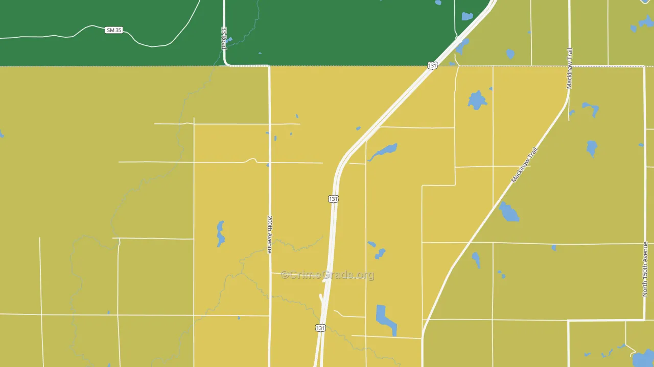 Dighton, MI Map of Burglary Rates