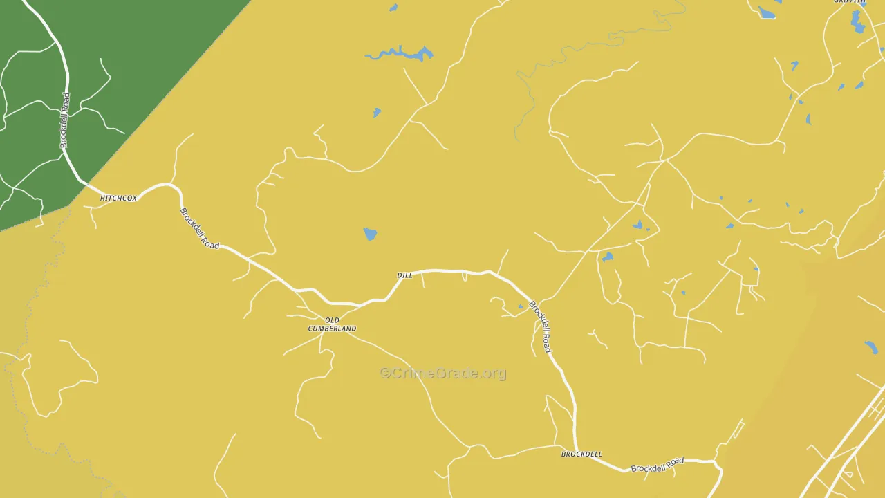 Dill, TN Map of Burglary Rates