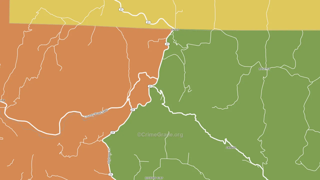 Dillen, AR Map of Burglary Rates