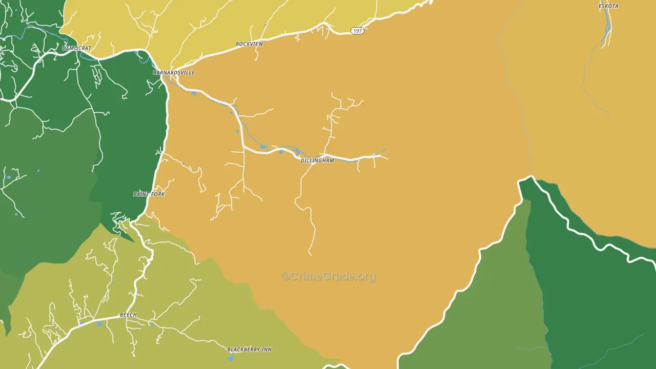 Dillingham, NC Map of Burglary Rates