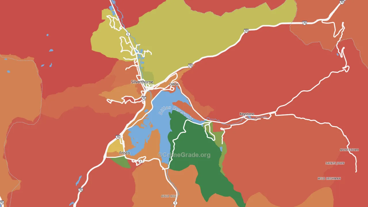 Dillon, CO Map of Burglary Rates