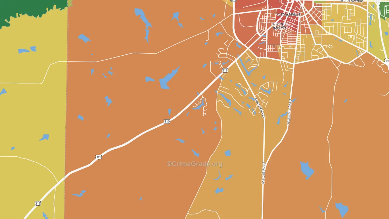 Dillon, GA Map of Burglary Rates