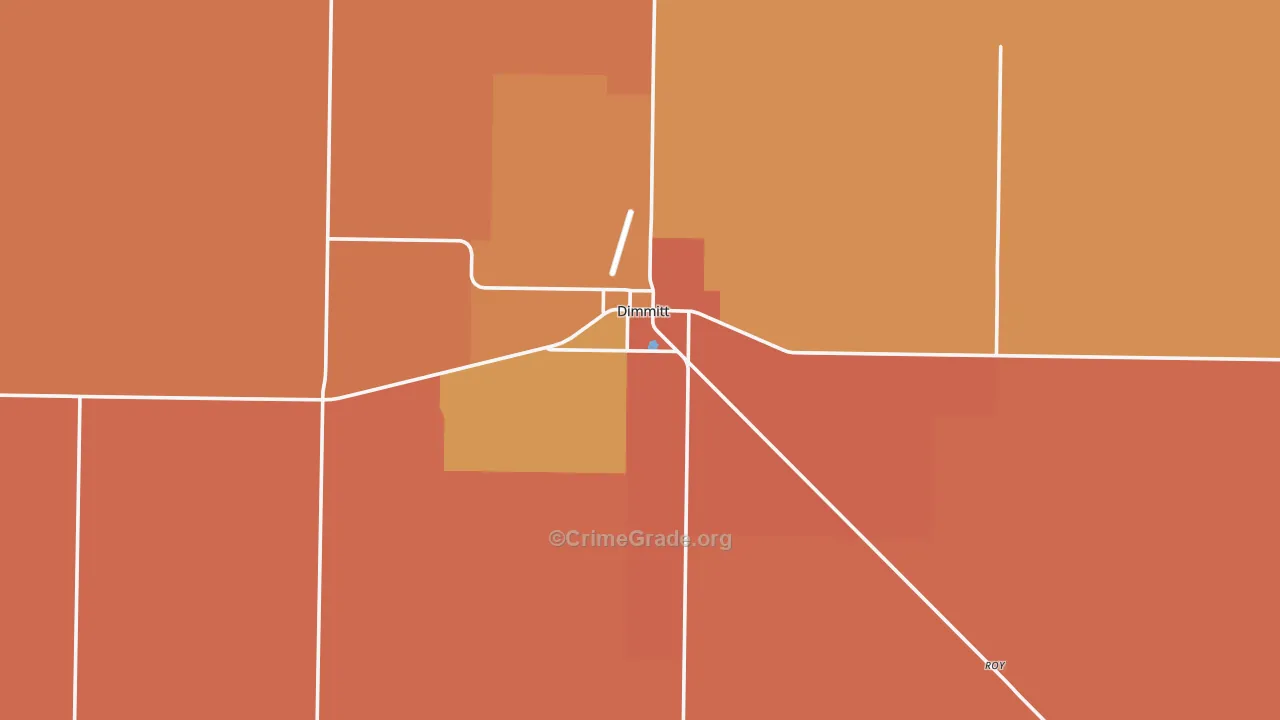 Dimmitt, TX Map of Burglary Rates