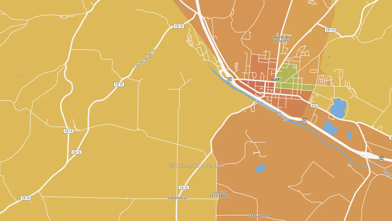 Dineharts, NY Map of Burglary Rates