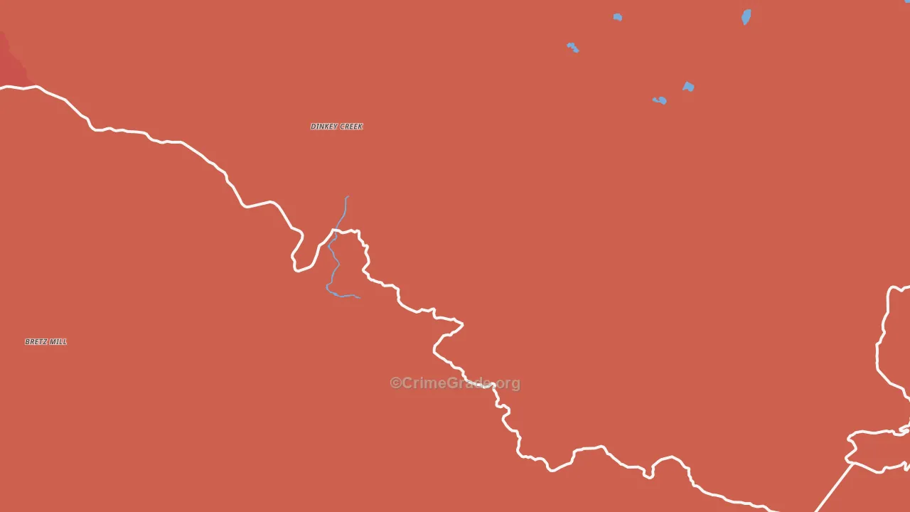 Dinkey Creek, CA Map of Burglary Rates