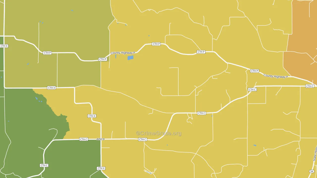 Disco, WI Map of Burglary Rates