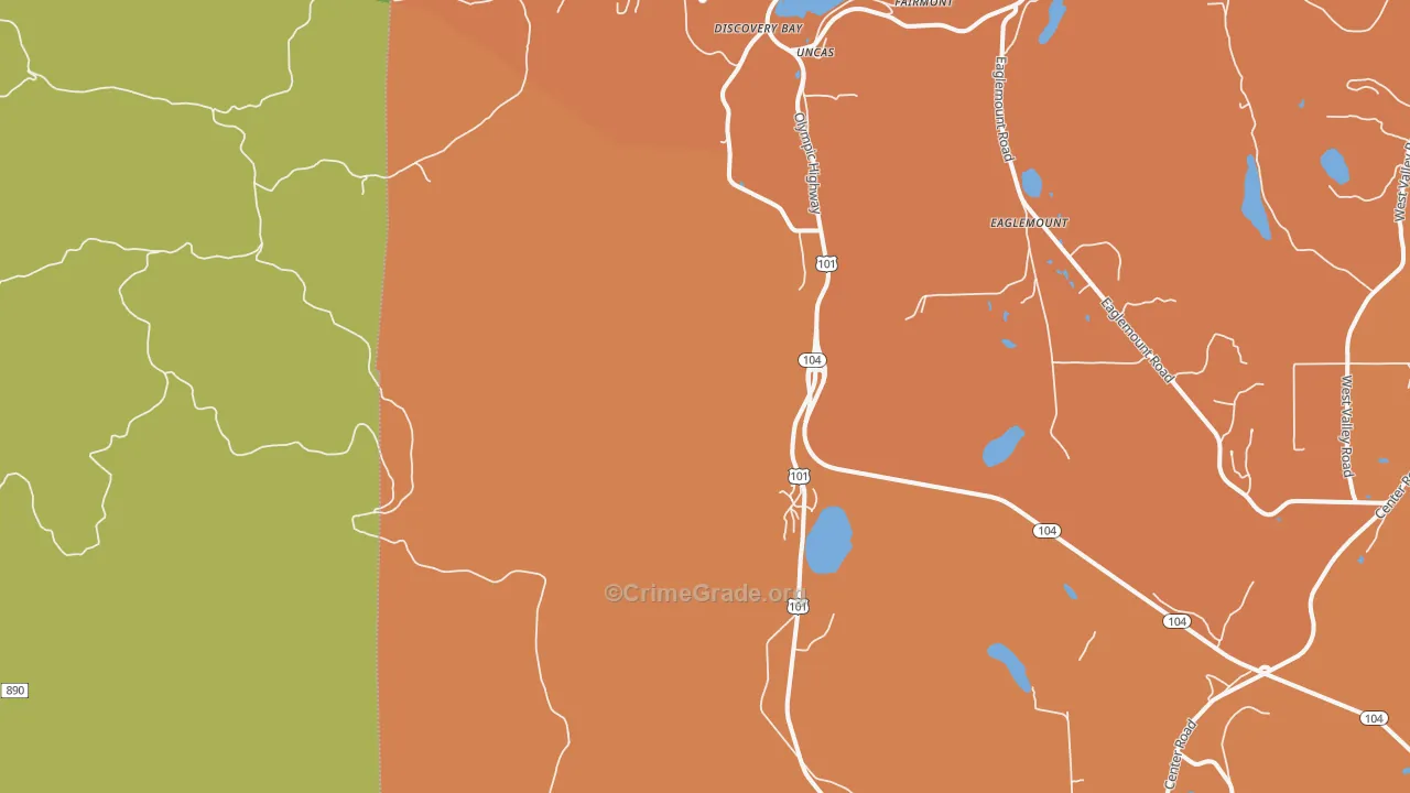 Discovery Bay, WA Map of Burglary Rates
