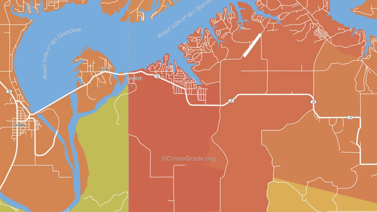 Disney, OK Map of Burglary Rates
