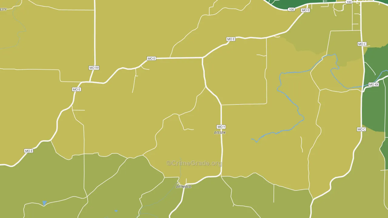 Dissen, MO Map of Burglary Rates