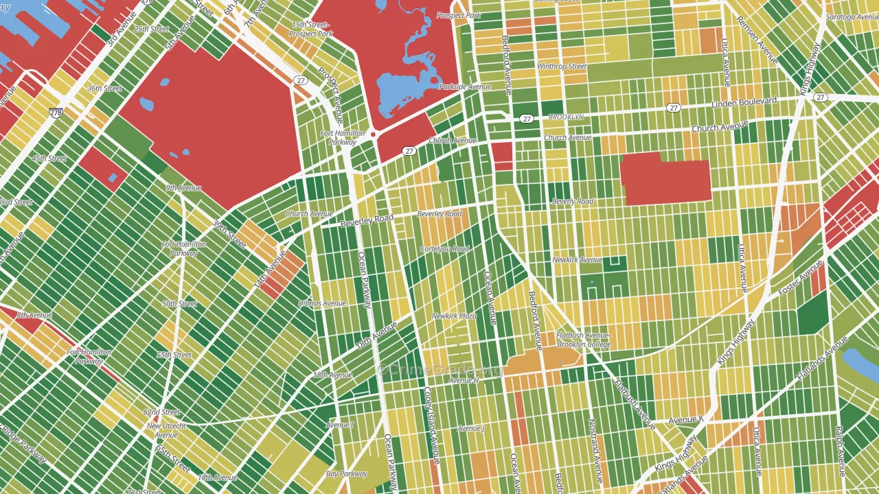 Ditmas Park, Brooklyn, NY Map of Burglary Rates