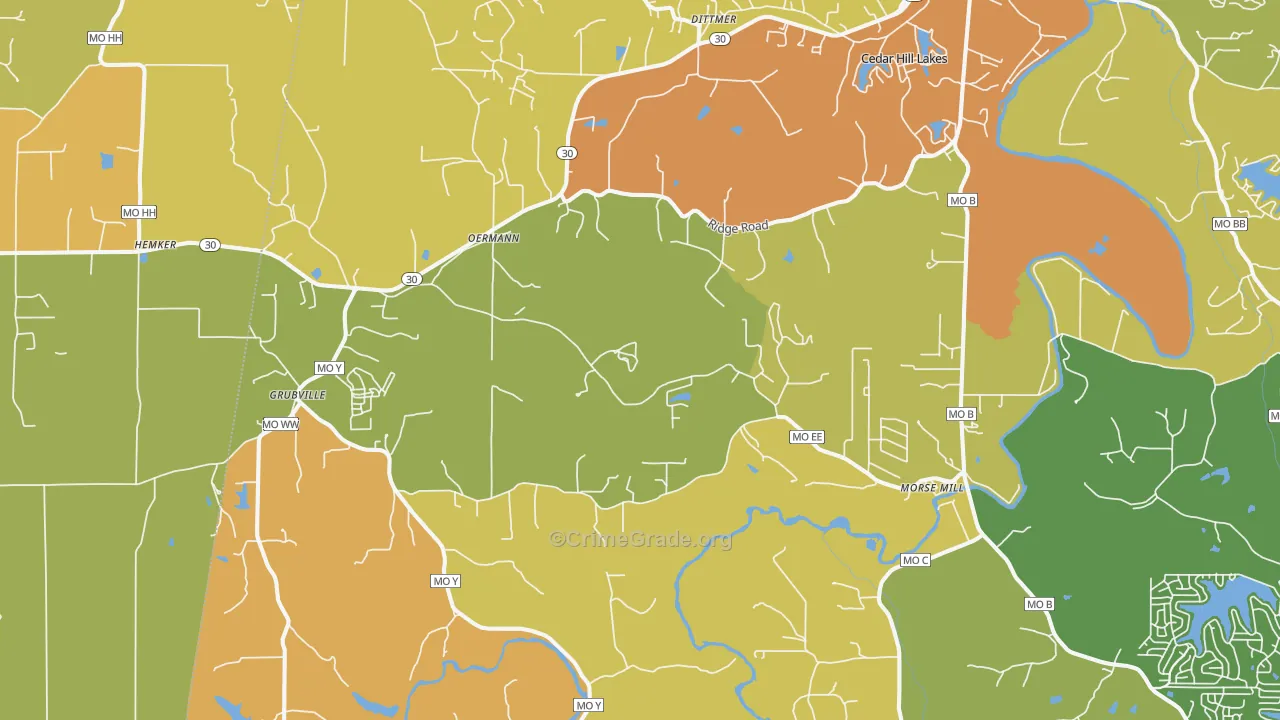 Dittmer, MO Map of Burglary Rates