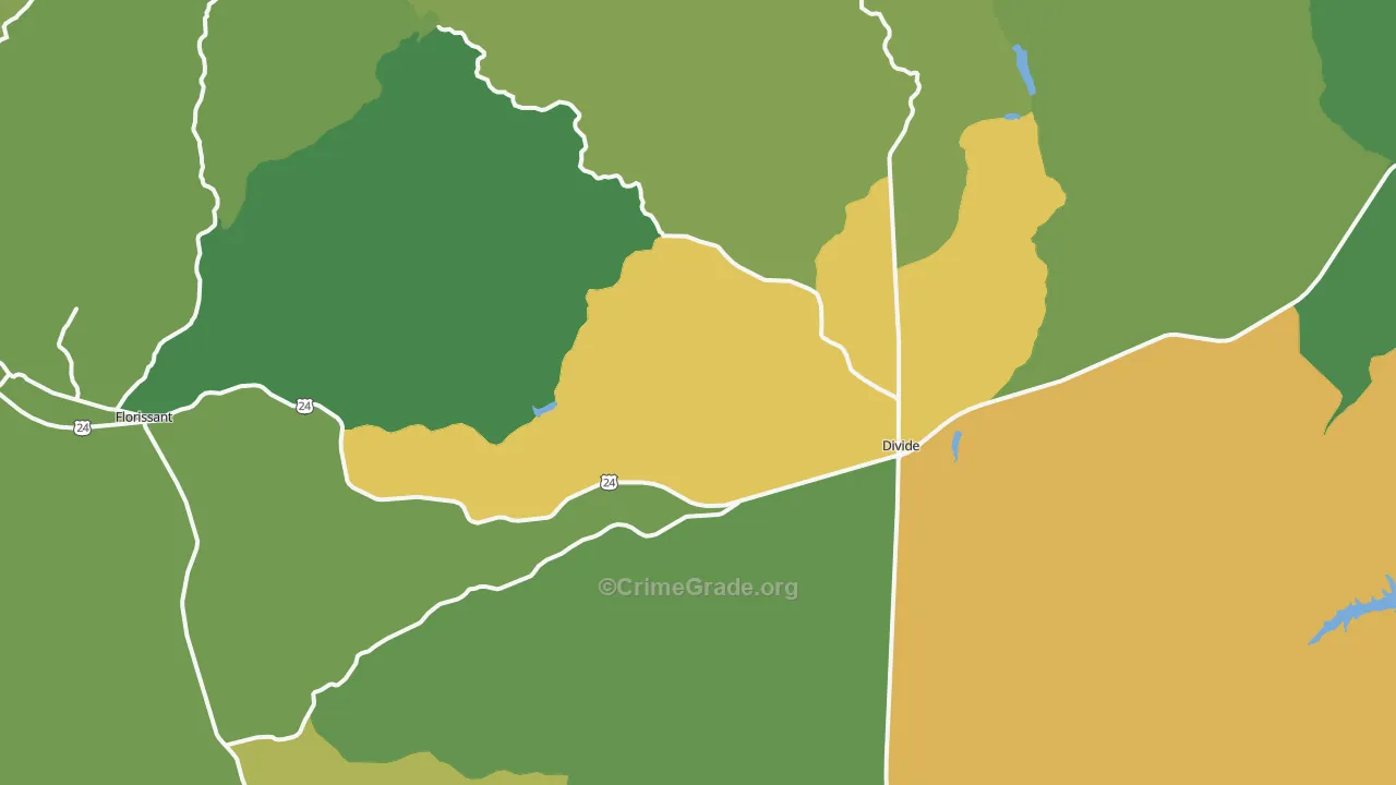 Divide, CO Map of Burglary Rates