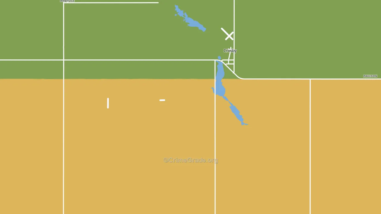 Divide County, ND Map of Burglary Rates