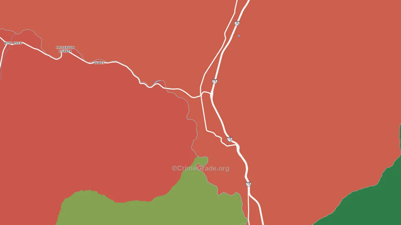 Divide, MT Map of Burglary Rates