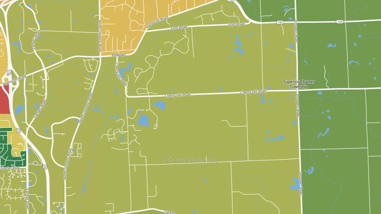 Dixboro, MI Map of Burglary Rates