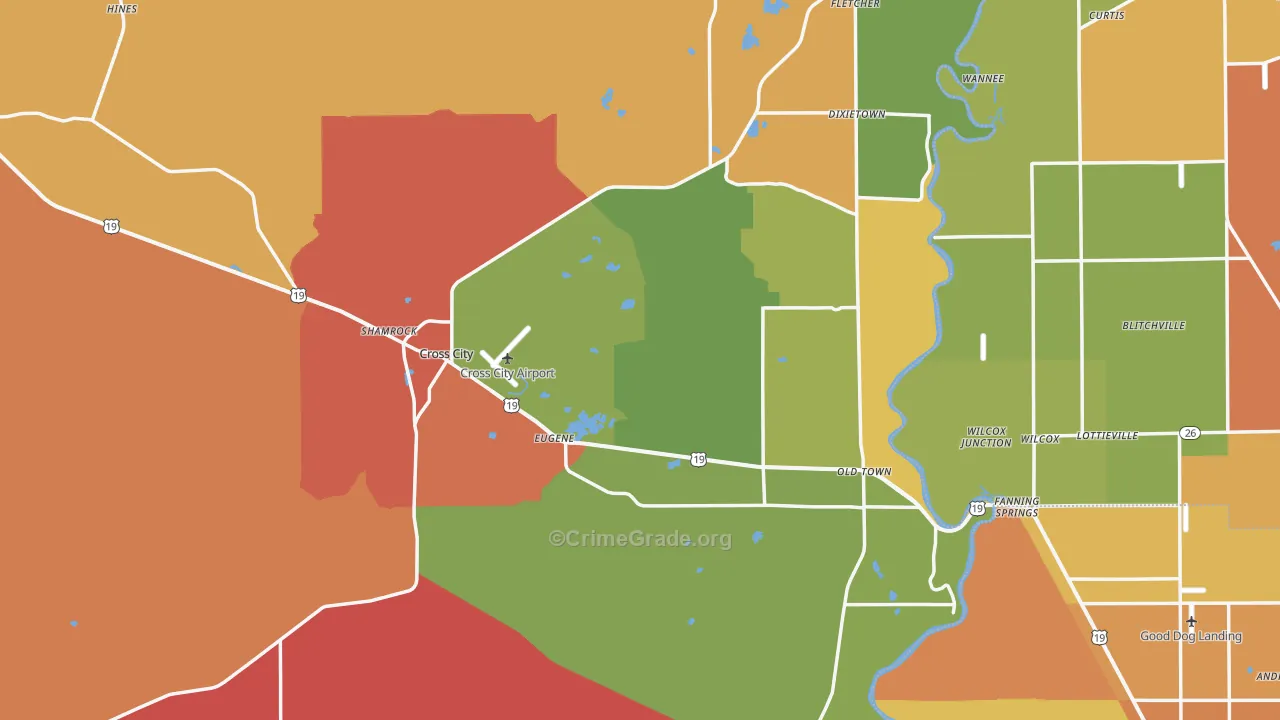 Dixie County, FL Map of Burglary Rates