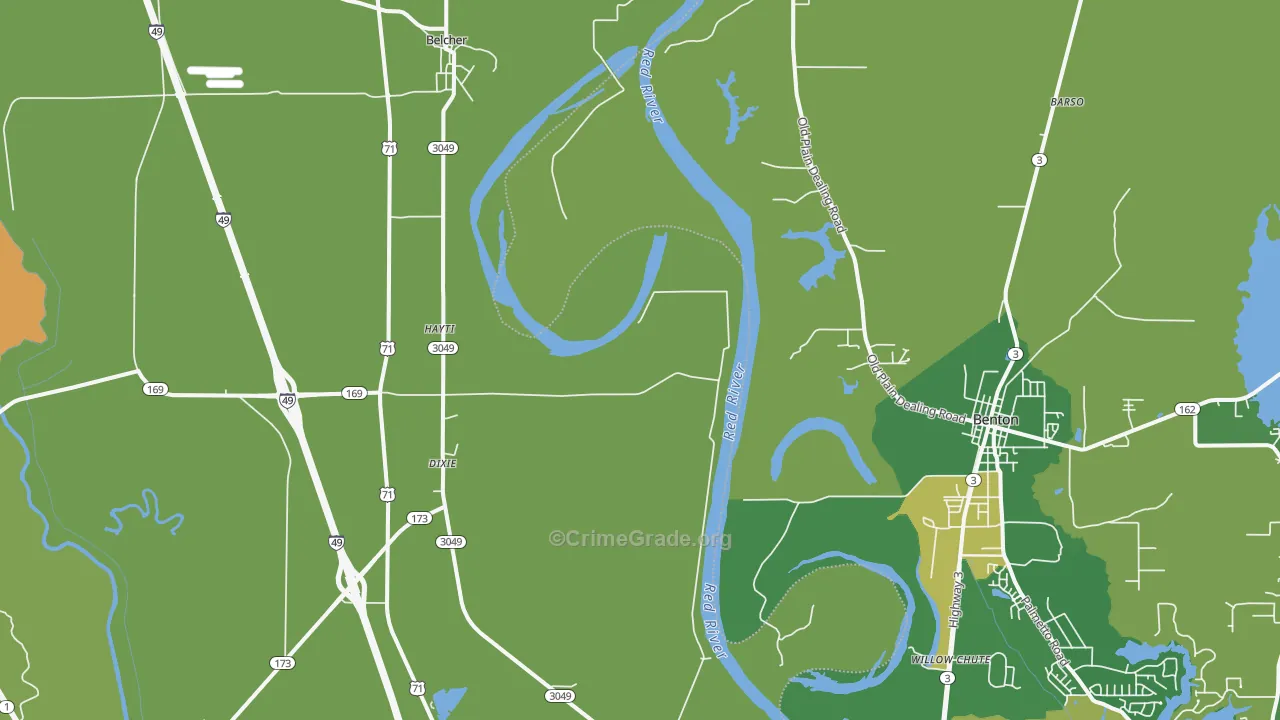 Dixie, LA Map of Burglary Rates
