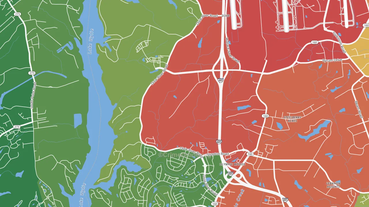 Dixie, NC Map of Burglary Rates