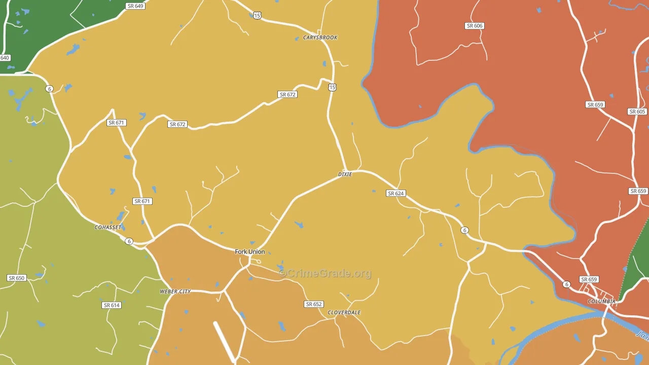 Dixie, VA Map of Burglary Rates