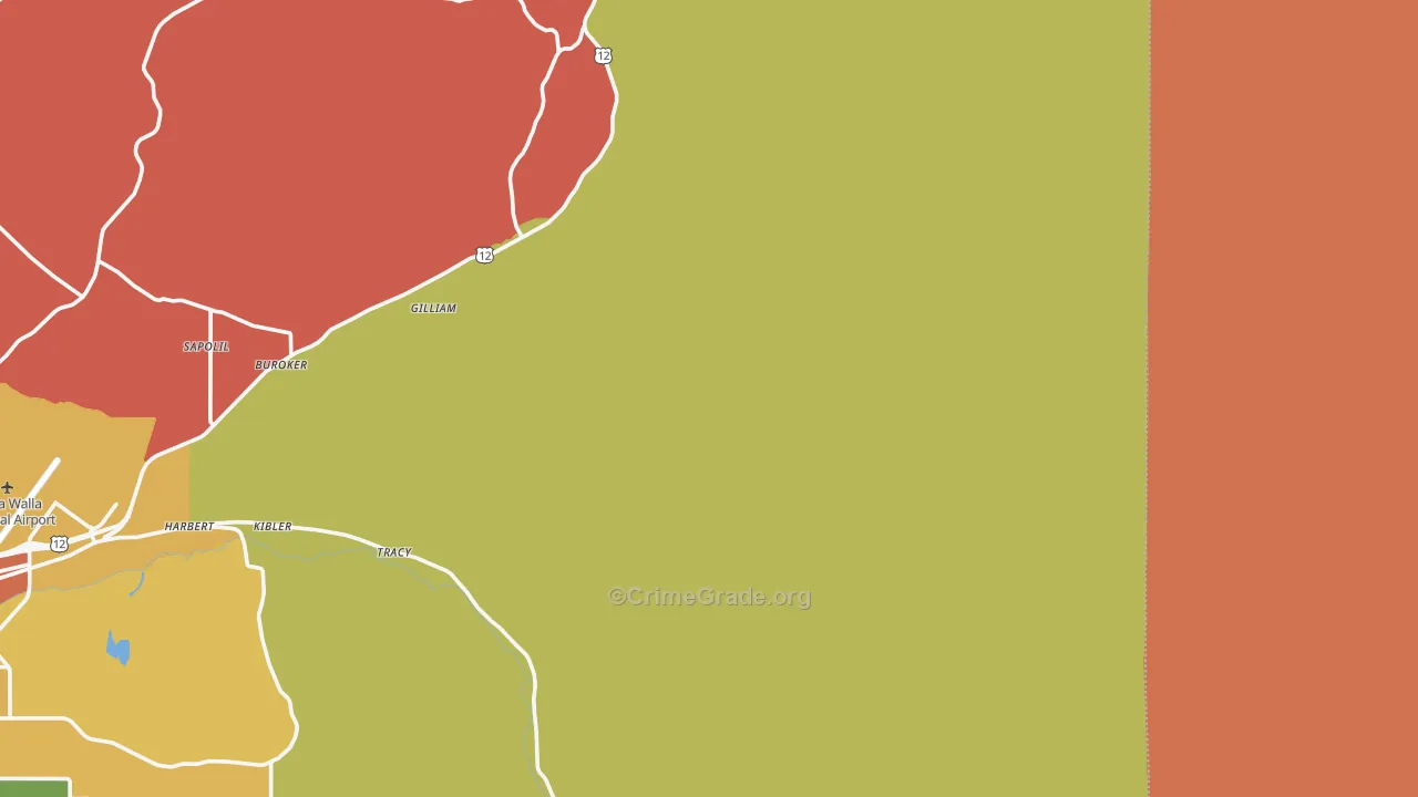 Dixie, WA Map of Burglary Rates