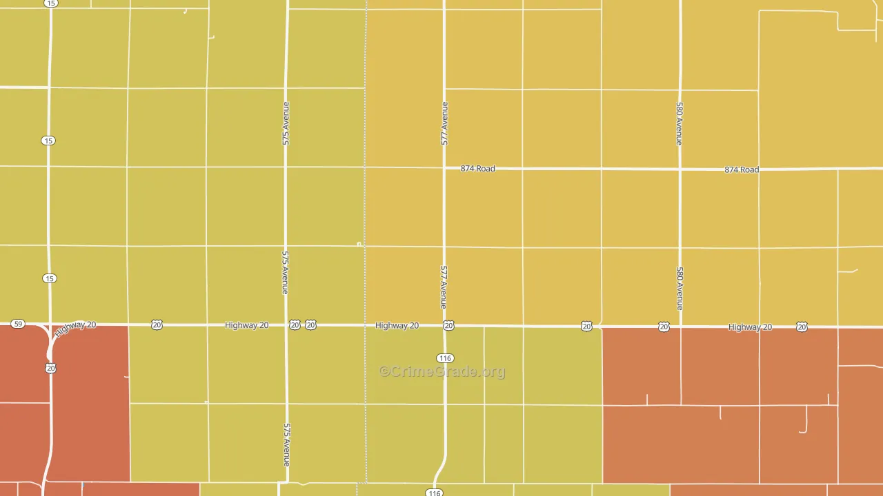 Dixon, NE Map of Burglary Rates
