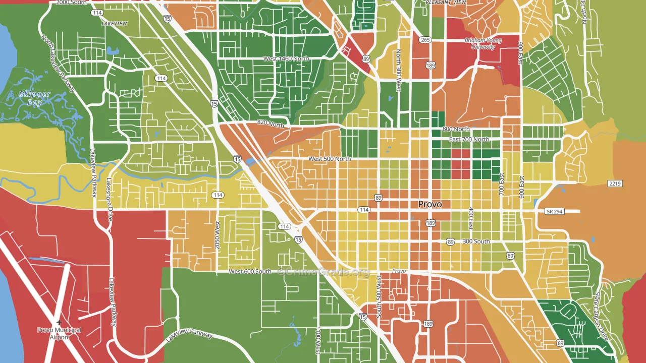 Dixon, Provo, UT Map of Burglary Rates