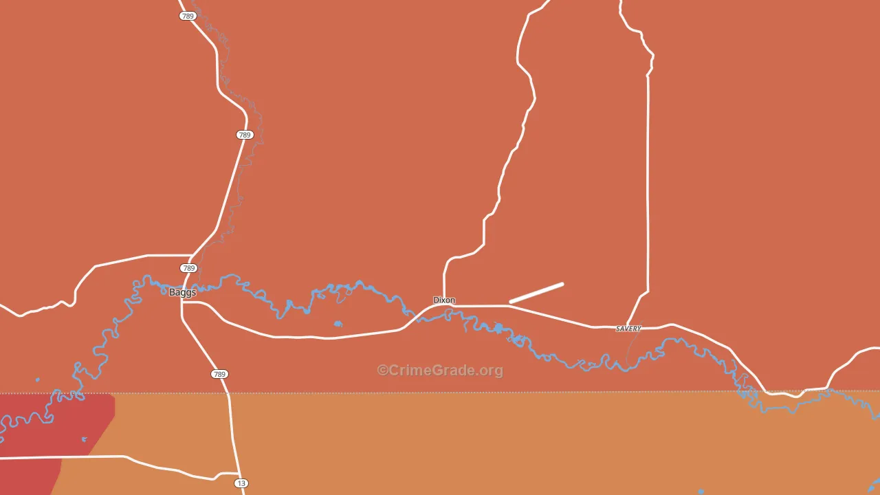 Dixon, WY Map of Burglary Rates