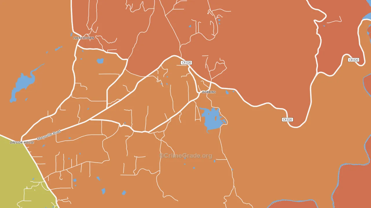 Dobbins, CA Map of Burglary Rates