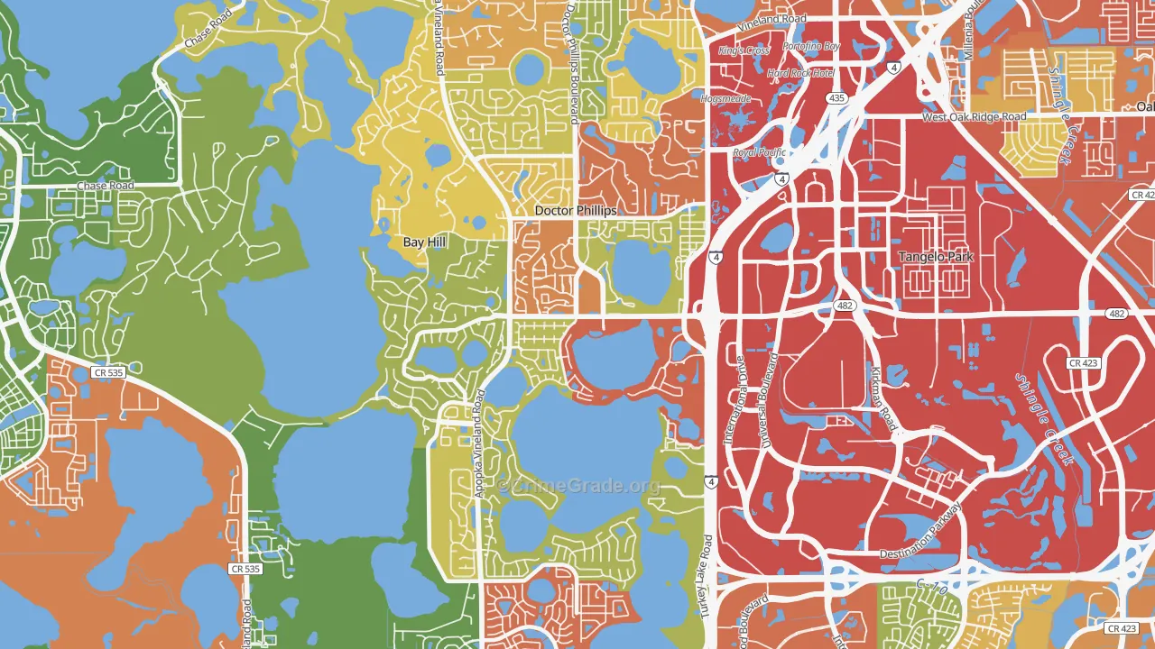 Doctor Phillips, FL Map of Burglary Rates