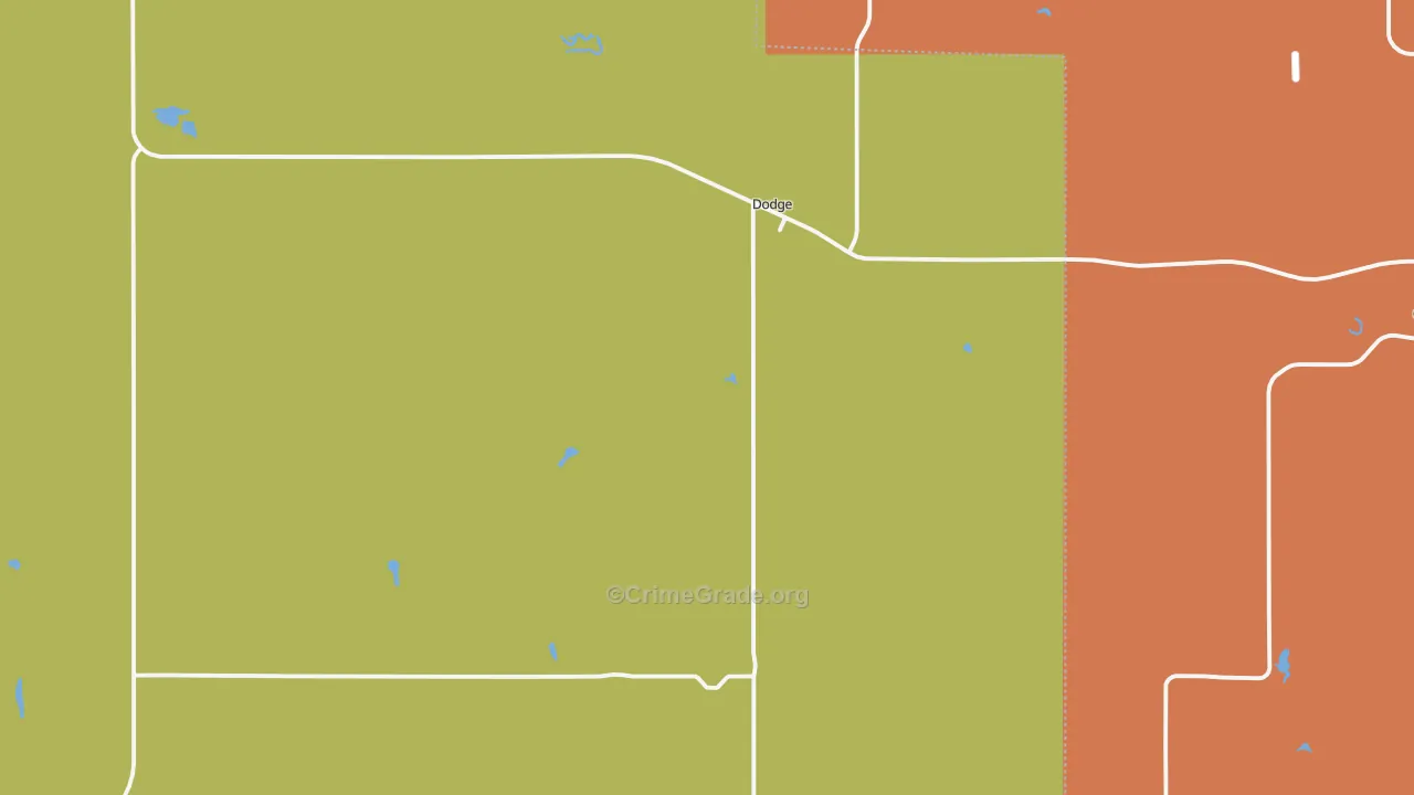 Dodge, ND Map of Burglary Rates