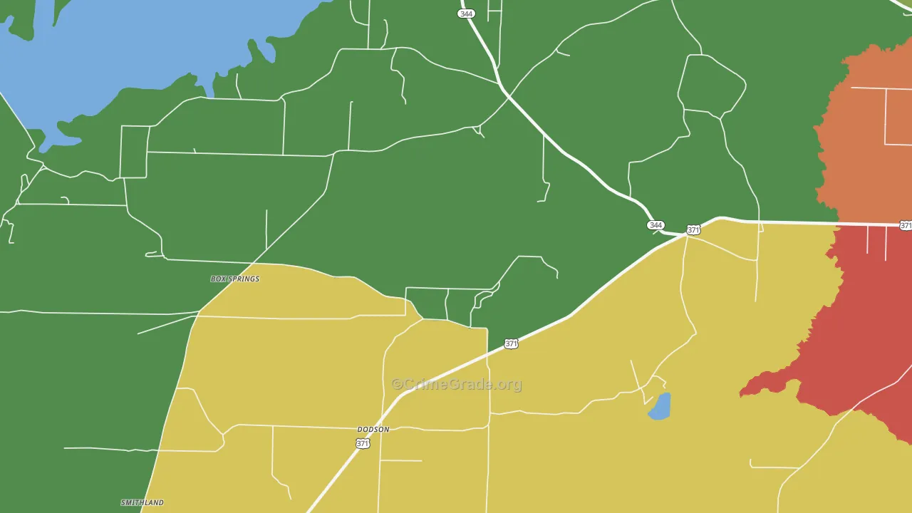 Dodson, AR Map of Burglary Rates