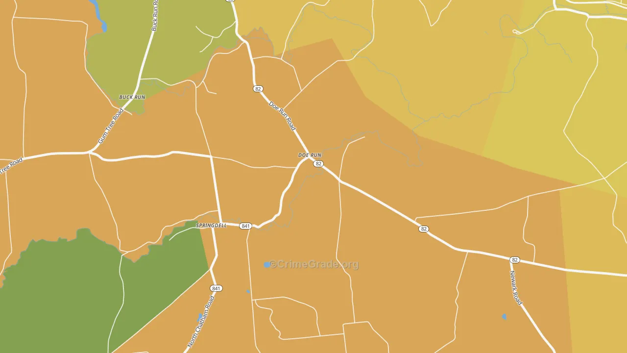 Doe Run, PA Map of Burglary Rates