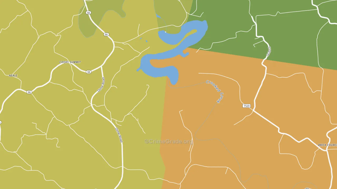 Dog Town, PA Map of Burglary Rates
