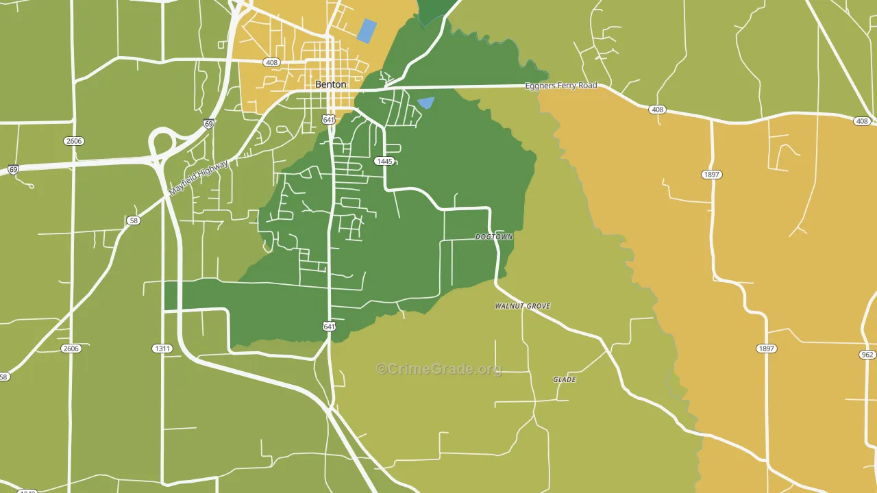 Dogtown, KY Map of Burglary Rates